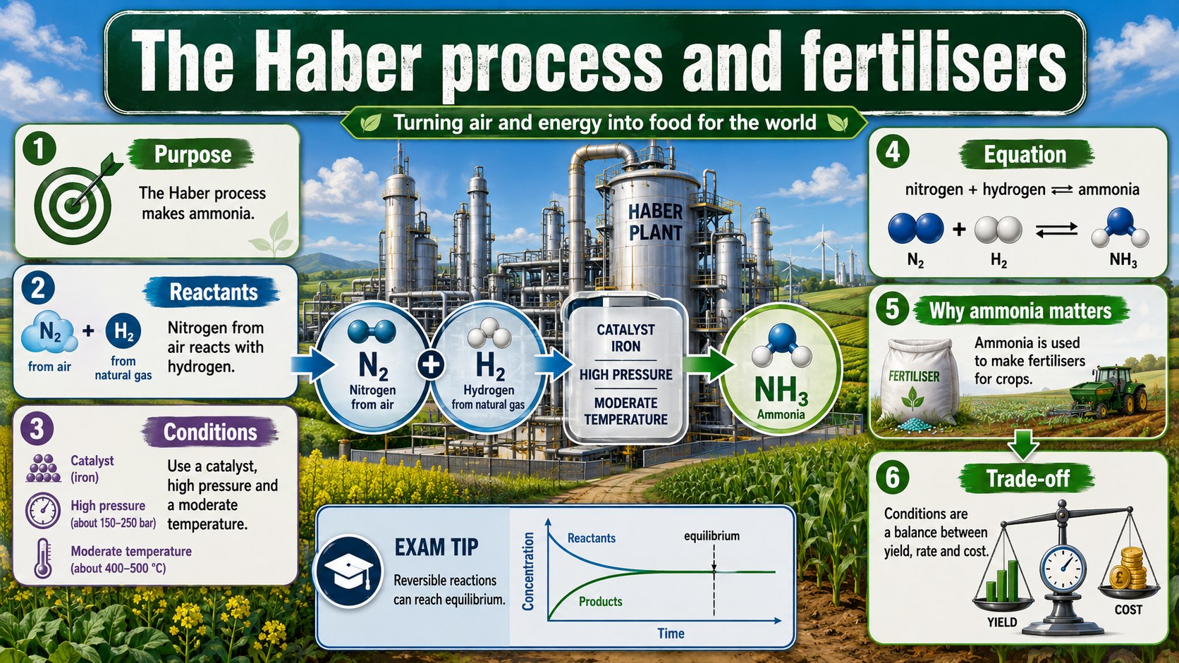 Infographic explaining metals extraction and recycling, including reactivity, ores, reduction, electrolysis, environmental impact and sustainability.